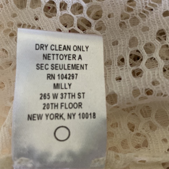 Milly of New York Ivory Lace Eyelet Sheer Tie Neck Blouse - 4 - Picture 10 of 10